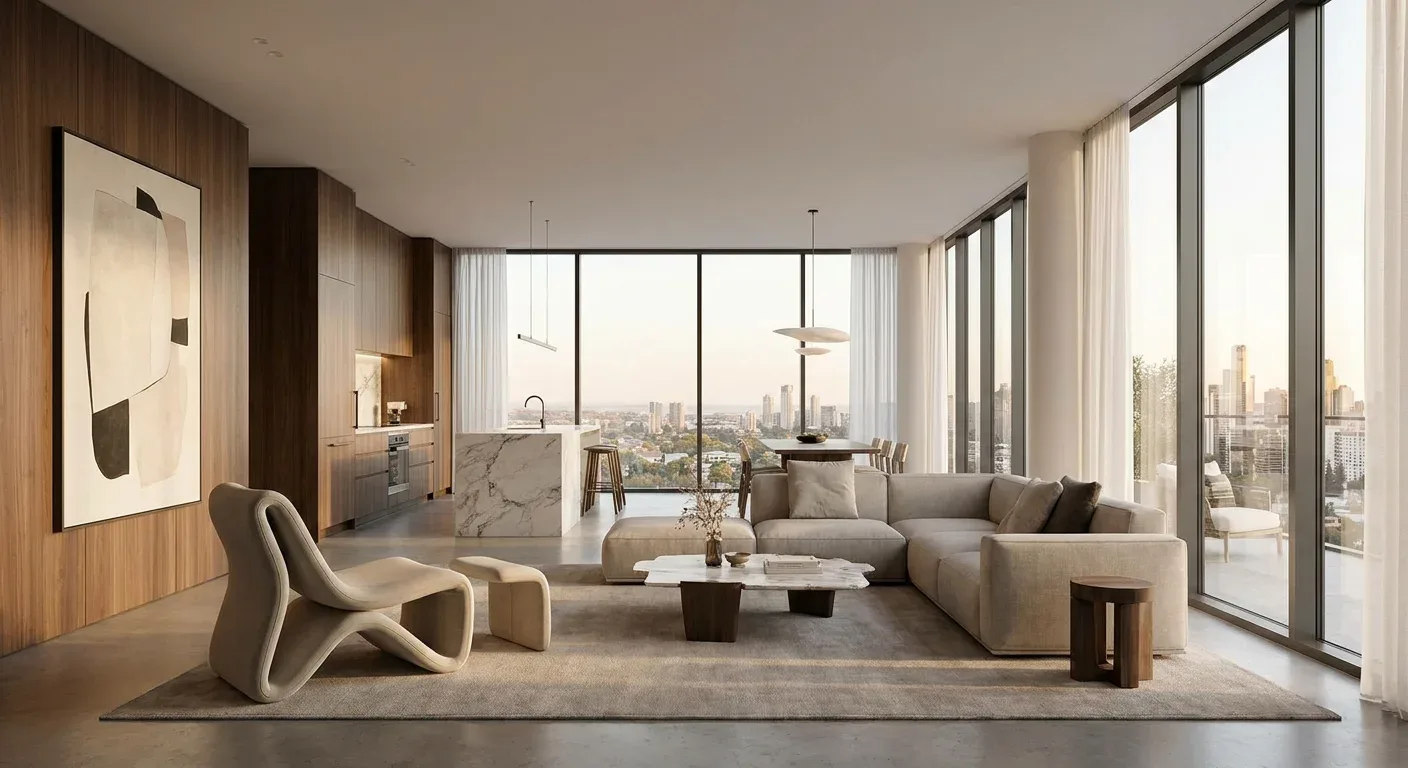 Lighting installation in an apartment