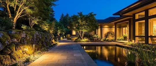 Landscape lighting installation at a residential property in St. Catharines